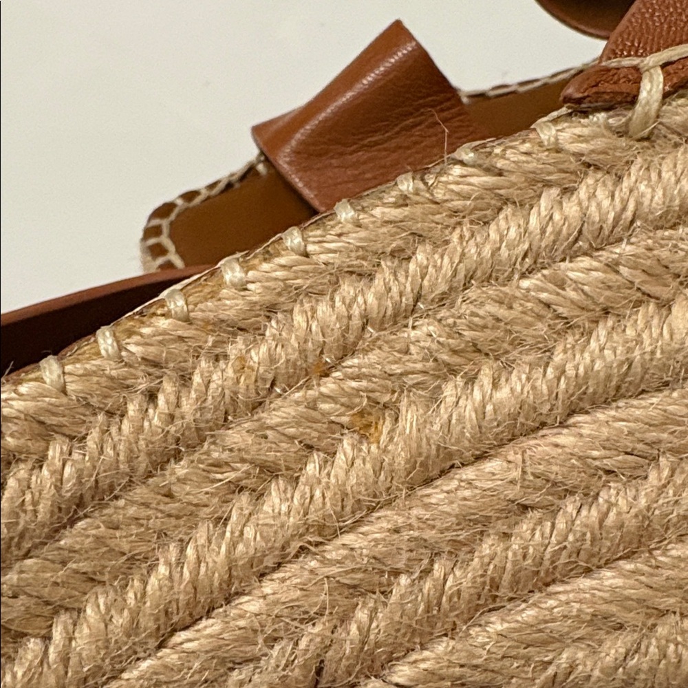 Franco Sarto Camera Tan Leather Espadrille Wedges - Picture 8 of 8